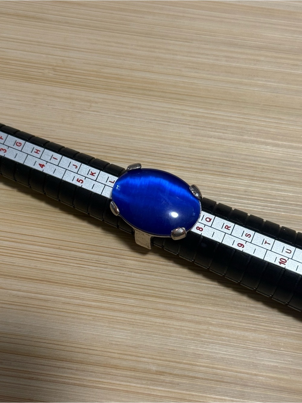 Blue Cat’s Eye Oval Stone Ring